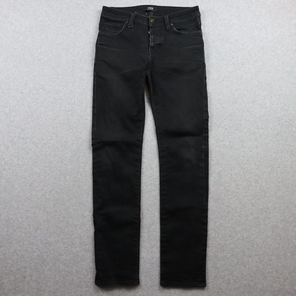 Neuw Jeans Mens 29x32 Iggy Skinny Button Fly 5-Pocket Stretch Flex Denim Black